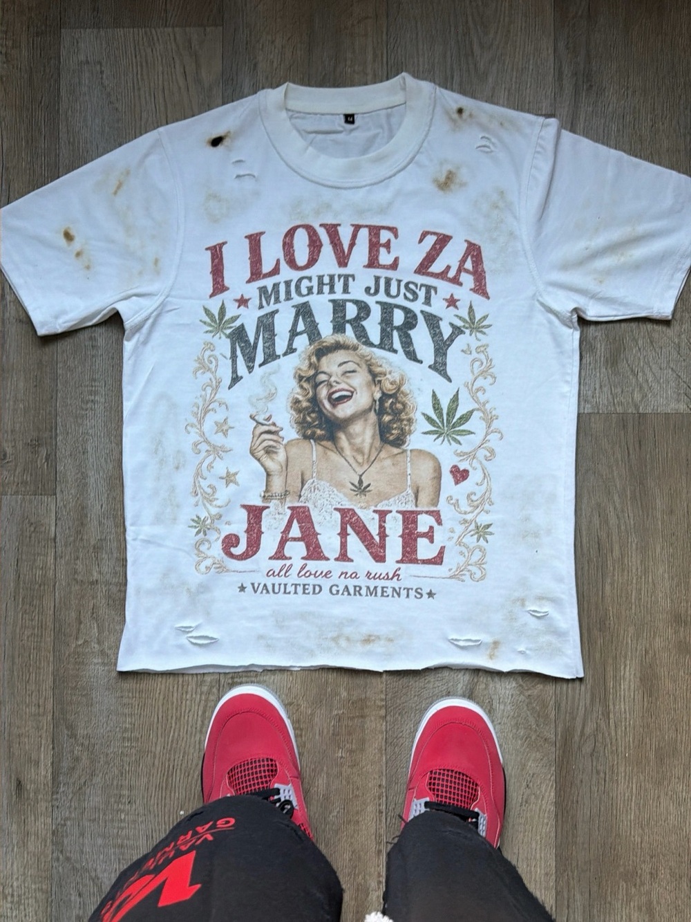 White 'I Love Za Might Just Marry Jane' Graphic Tee
